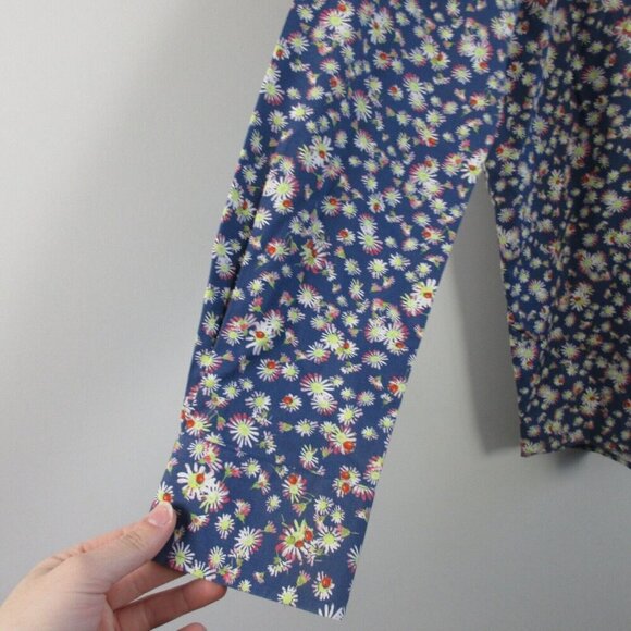 Eton Contemporary Men's Button Down Shirt 39 Blue Floral Long Sleeve 264 - Picture 6 of 12